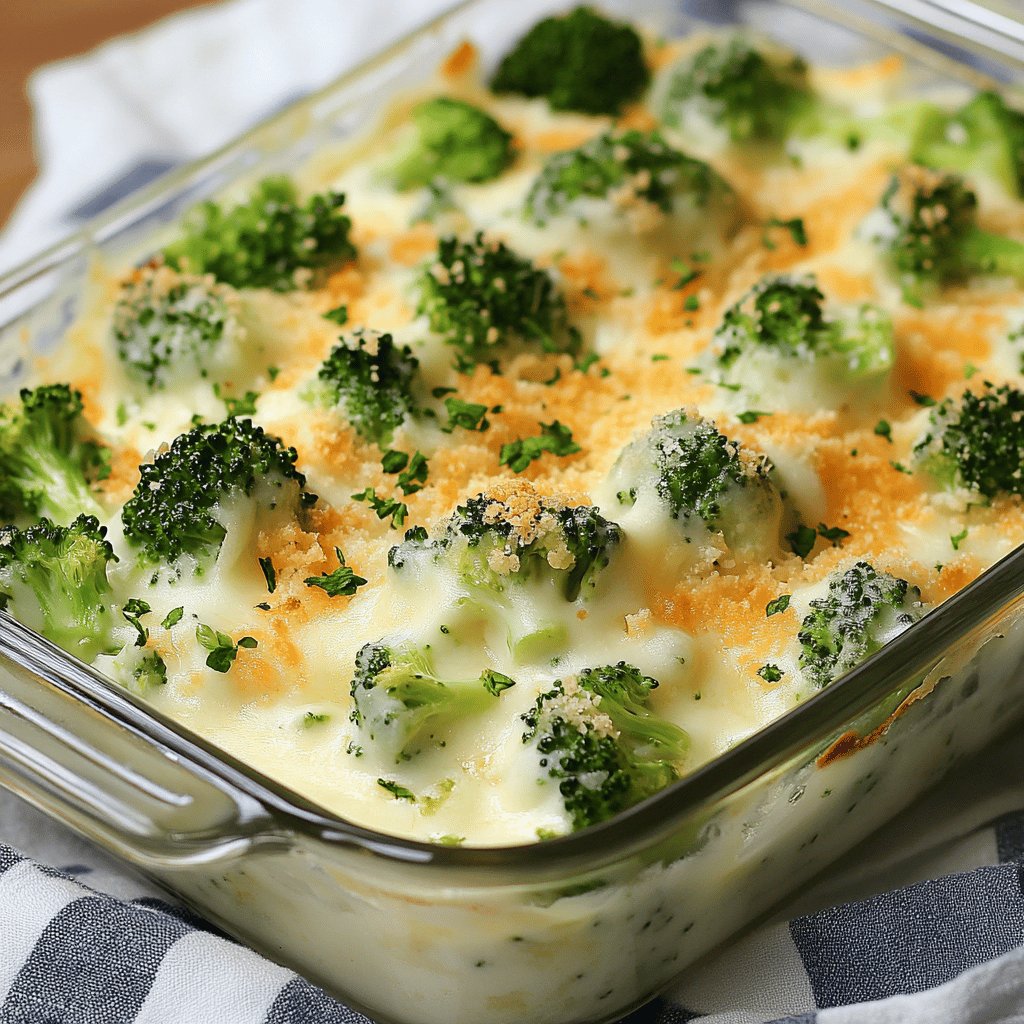 Brócoli con bechamel al horno