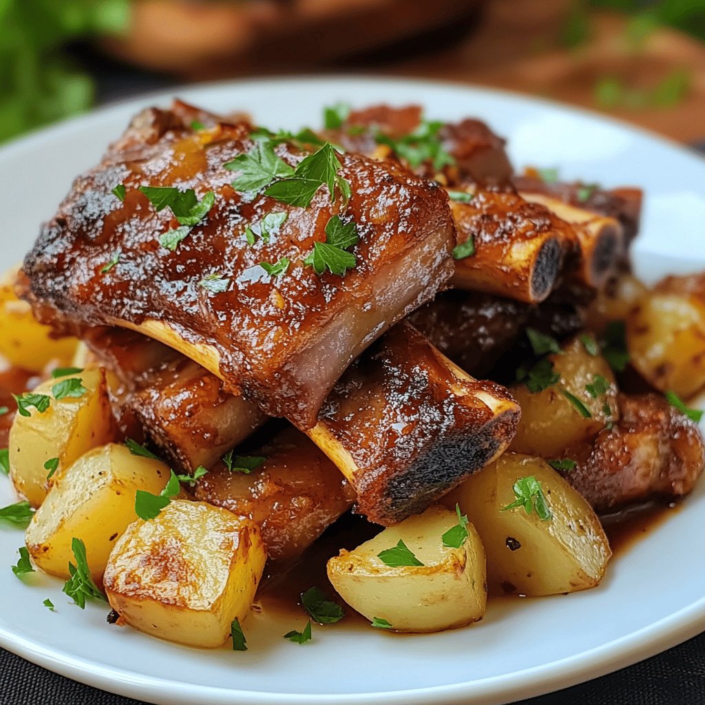 Costillas de cerdo al horno con patatas