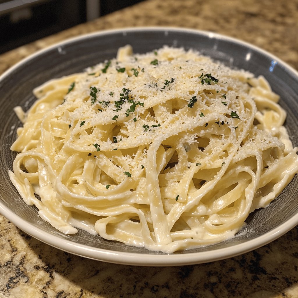 Receta de Fettucini Alfredo