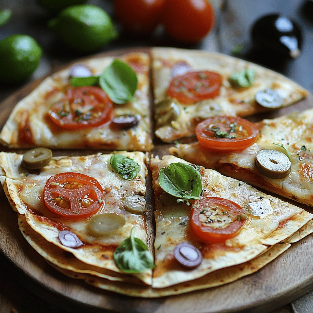 Pizza con tortillas de trigo