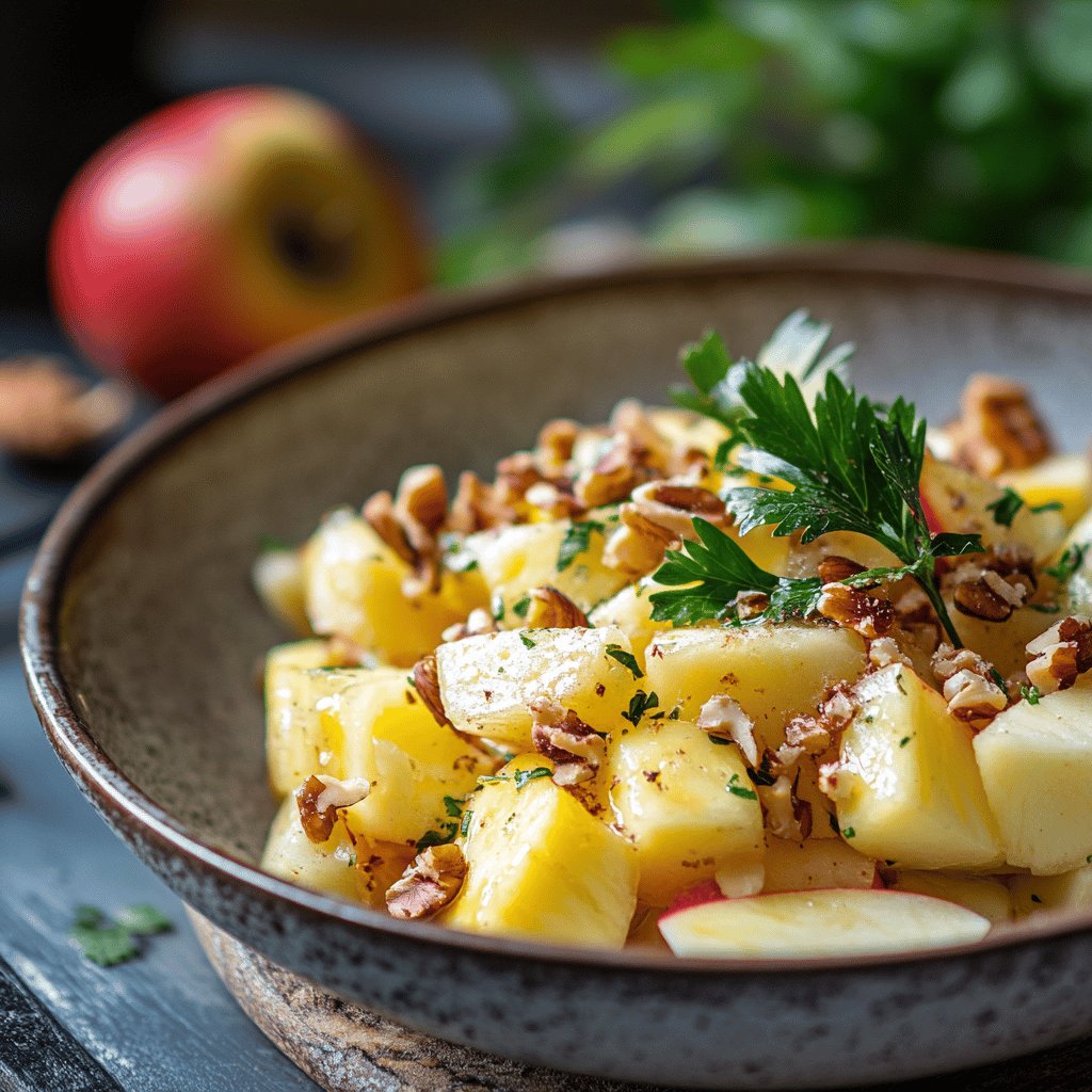 Ensalada de manzana con piña y nuez