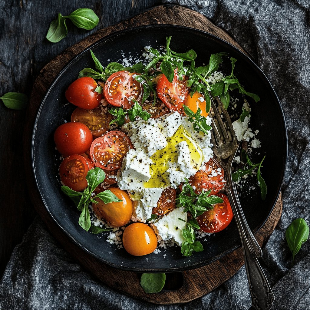 Ensalada de queso fresco y tomate