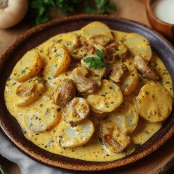 Patatas con níscalos y costillas