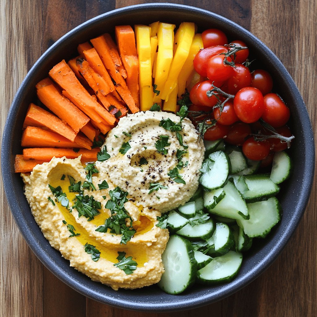 Crudités con hummus