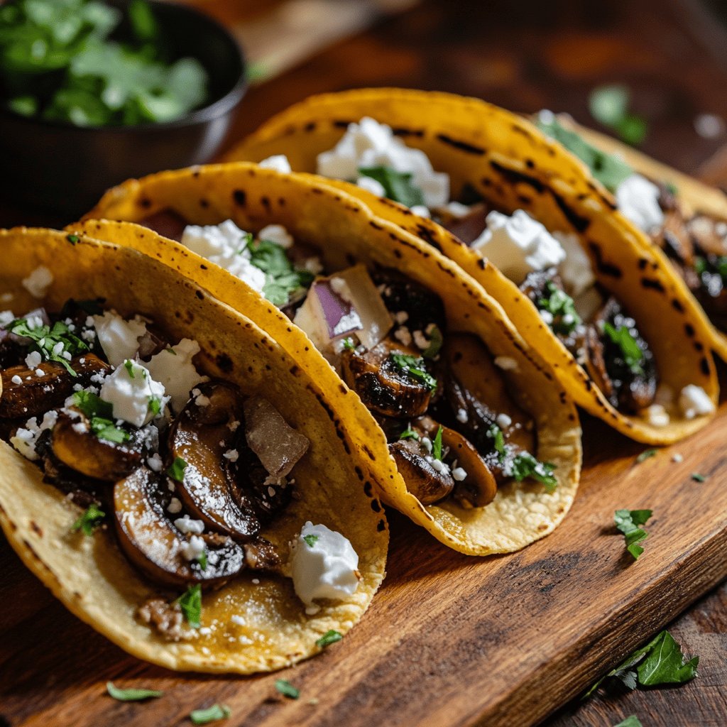 Receta de Tacos de champiñones o setas