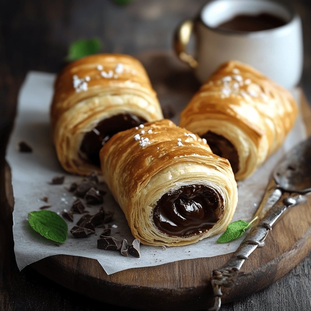 Canutillos de hojaldre rellenos de chocolate