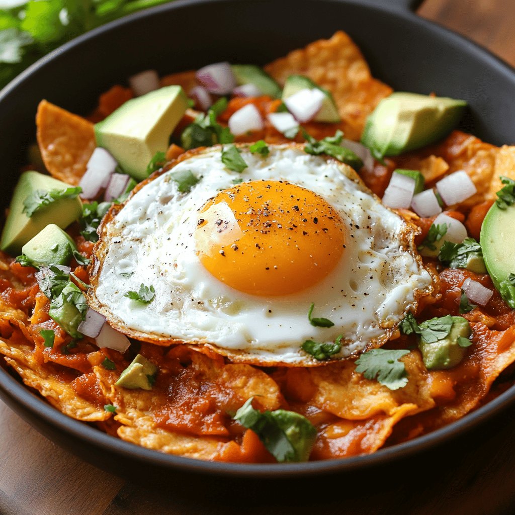 Chilaquiles con huevo estrellado