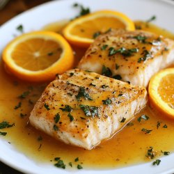 Filete de pescado en salsa de naranja