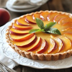 Tarta de duraznos con gelatina