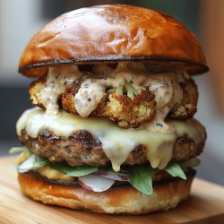 Hamburguesa de coliflor y queso