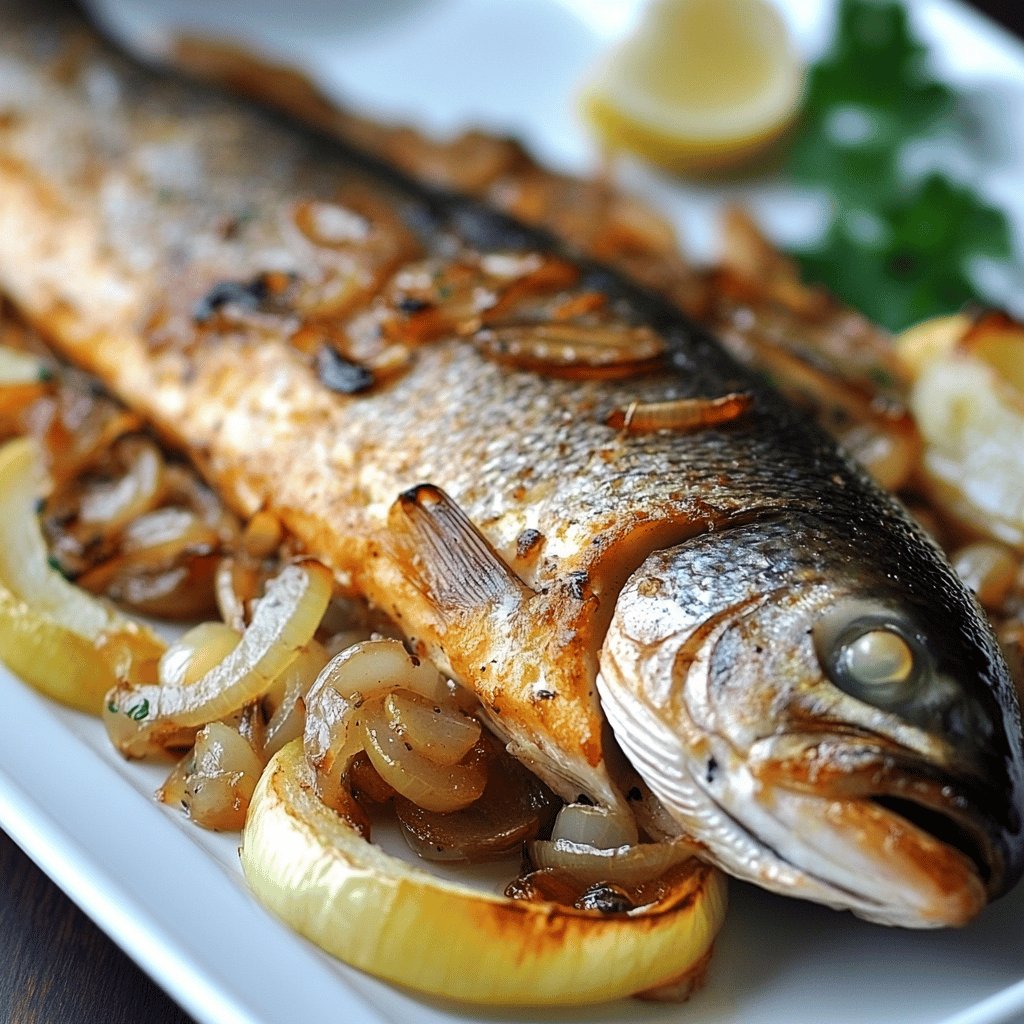 Receta de Trucha encebollada al horno