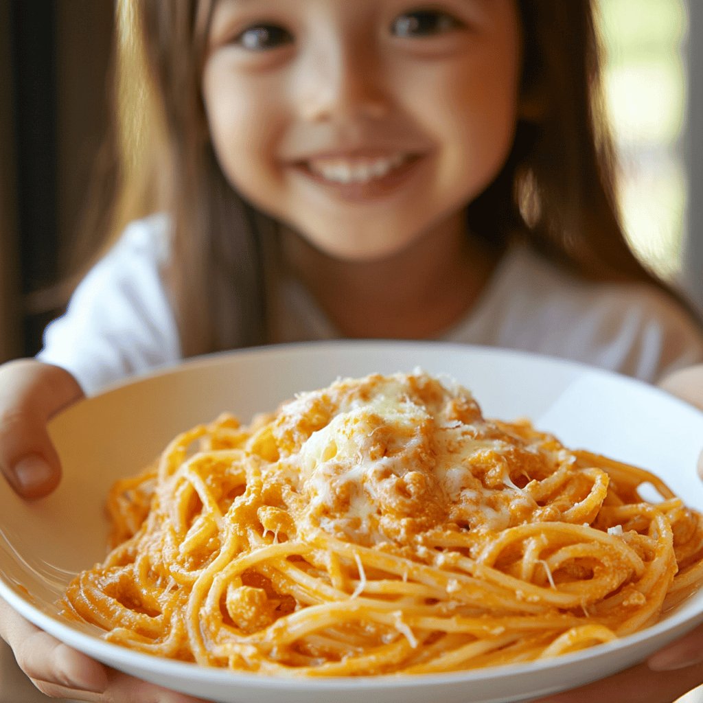 Espaguetis con nata y queso