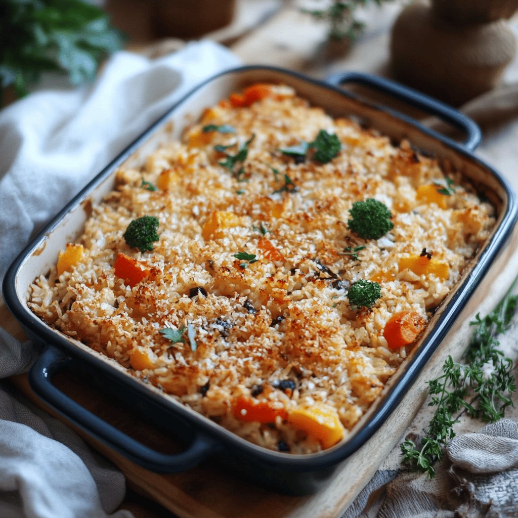 Arroz al horno con verduras