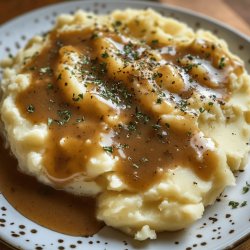 Puré de papa con salsa gravy