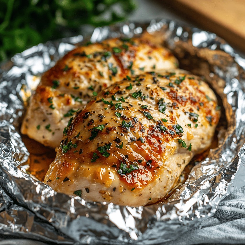 Pechuga de pollo al horno en aluminio