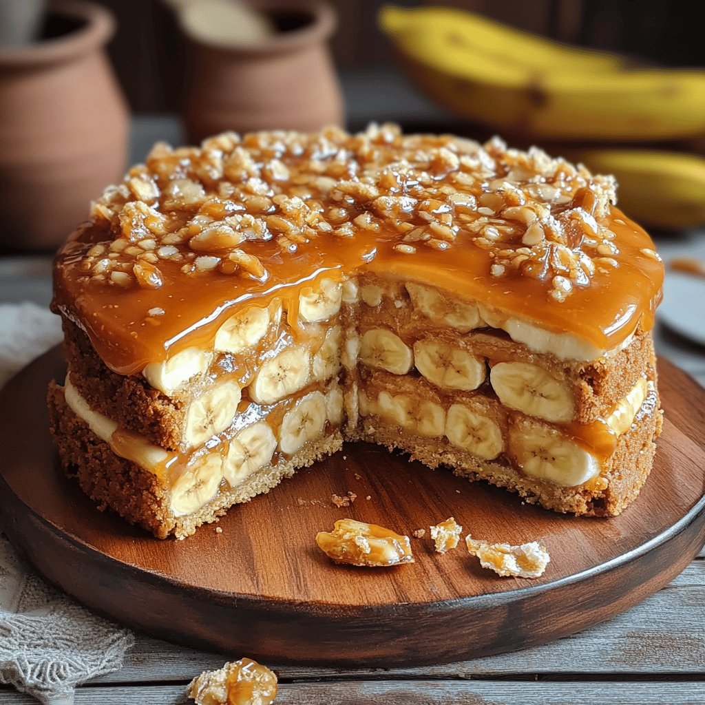 Torta de Banana e Caramelo