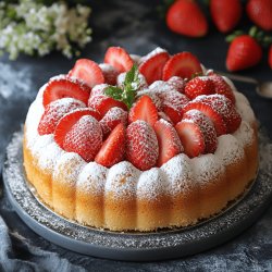 Bolo de Leite em Pó com Morango