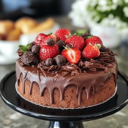 Bolo de Chocolate com Morango Fácil