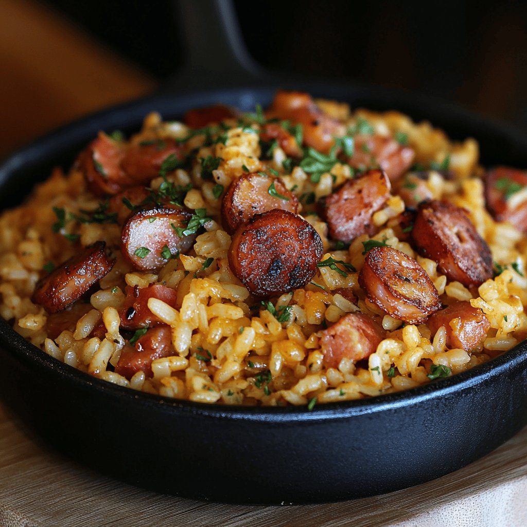 Arroz com Linguiça Delicioso