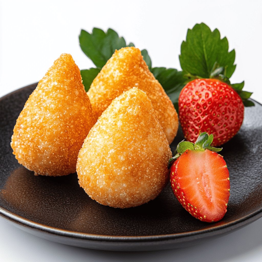 Coxinha Doce de Leite Ninho com Morango