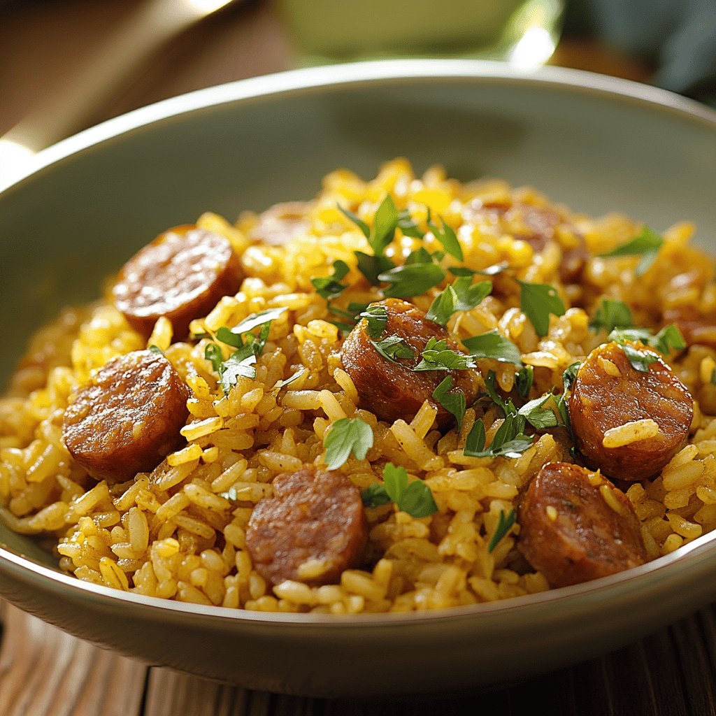 Arroz com Calabresa Saboroso