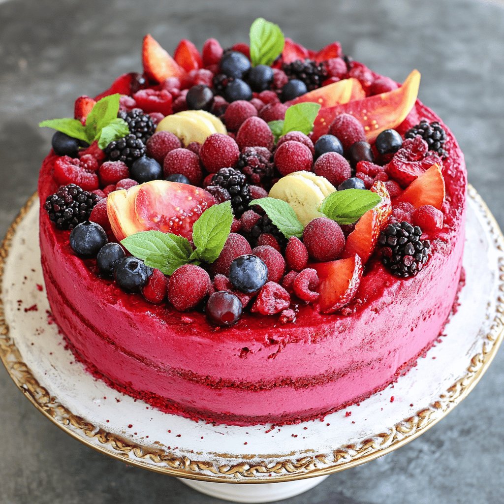 Bolo Gelado de Frutas Vermelhas