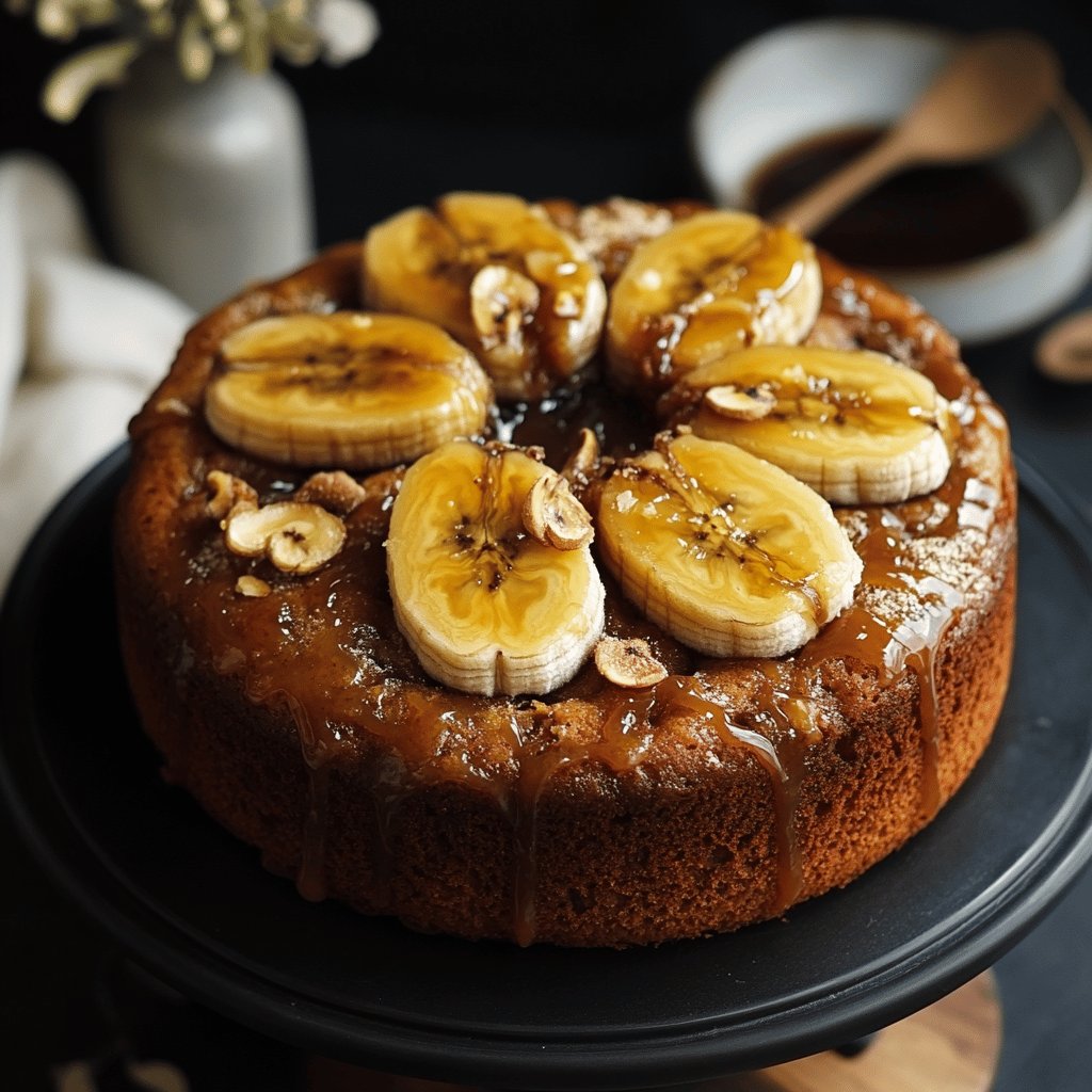 Bolo de Banana Caramelada sem Ovos