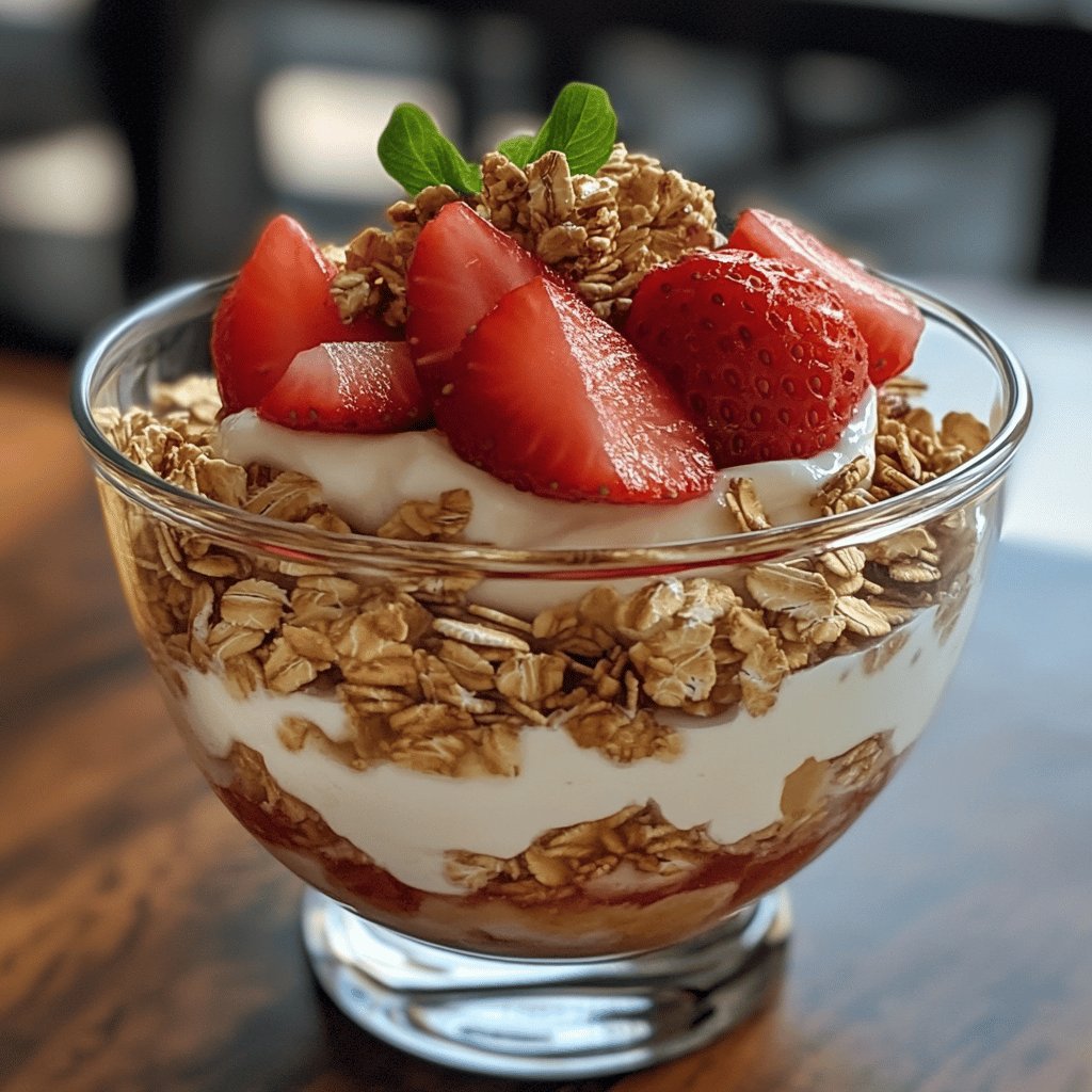 Parfait de Iogurte com Morangos