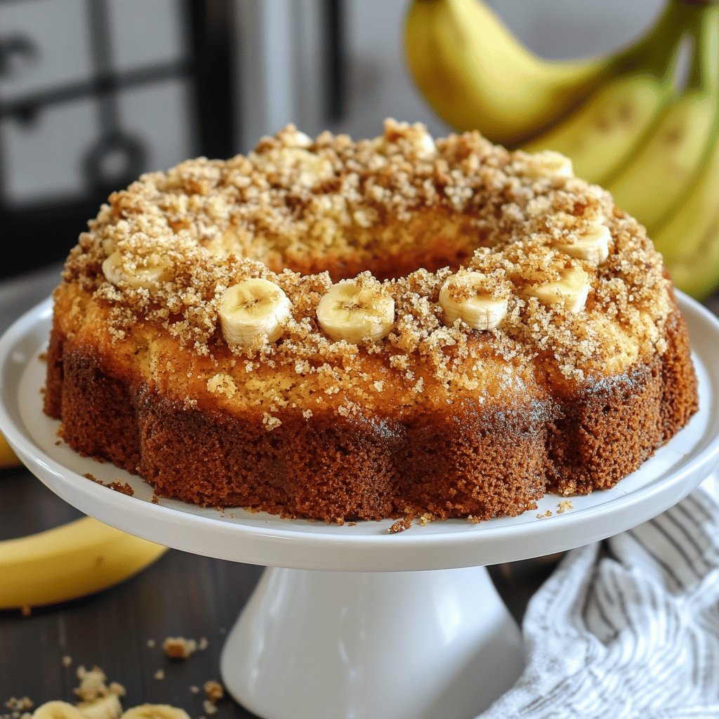 Bolo de Banana com Farofa Crocante