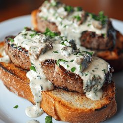 Filé ao Molho Gorgonzola no Pão