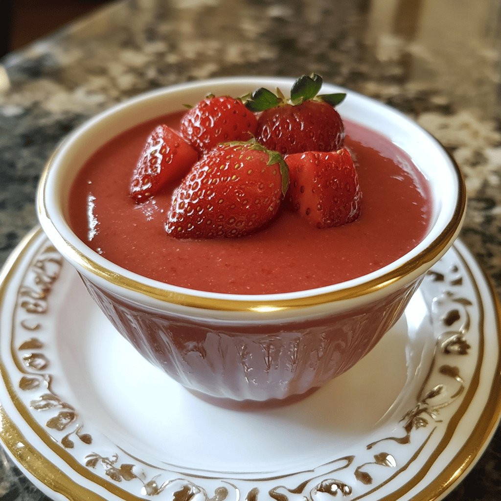Pudim de Morango Cremoso