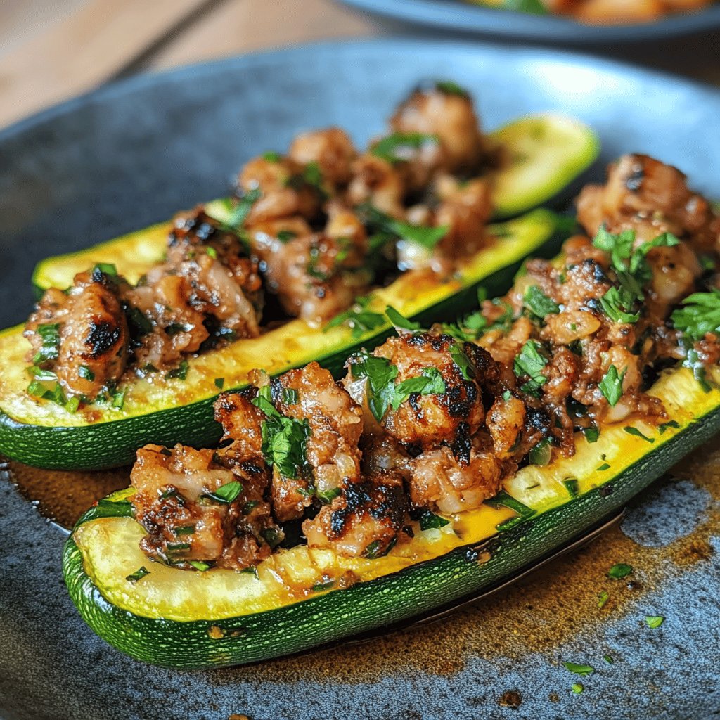 Gefüllte Zucchini mit Hackfleisch