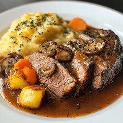 Klassischer Sauerbraten mit Beilagen