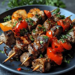 Hausgemachtes Schaschlik mit Soße