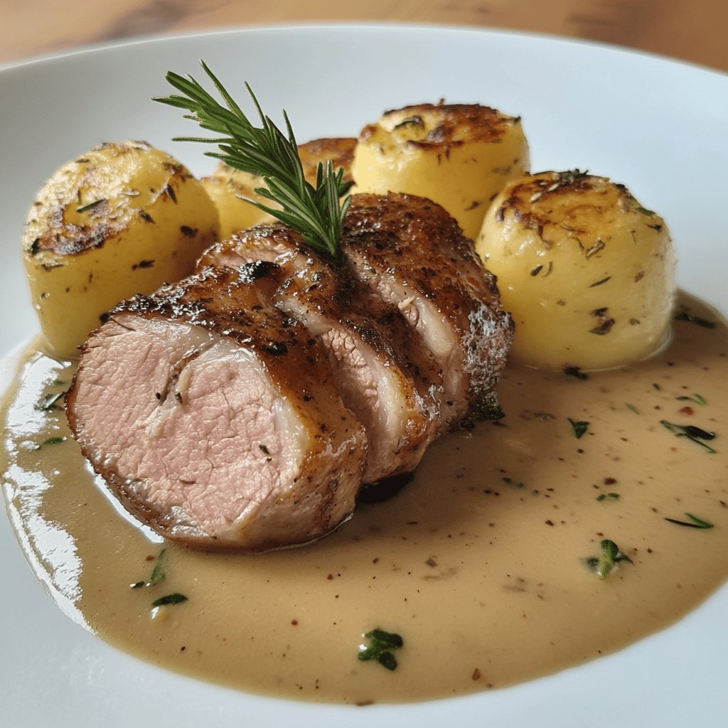 Schweinefilet in cremiger Sauce