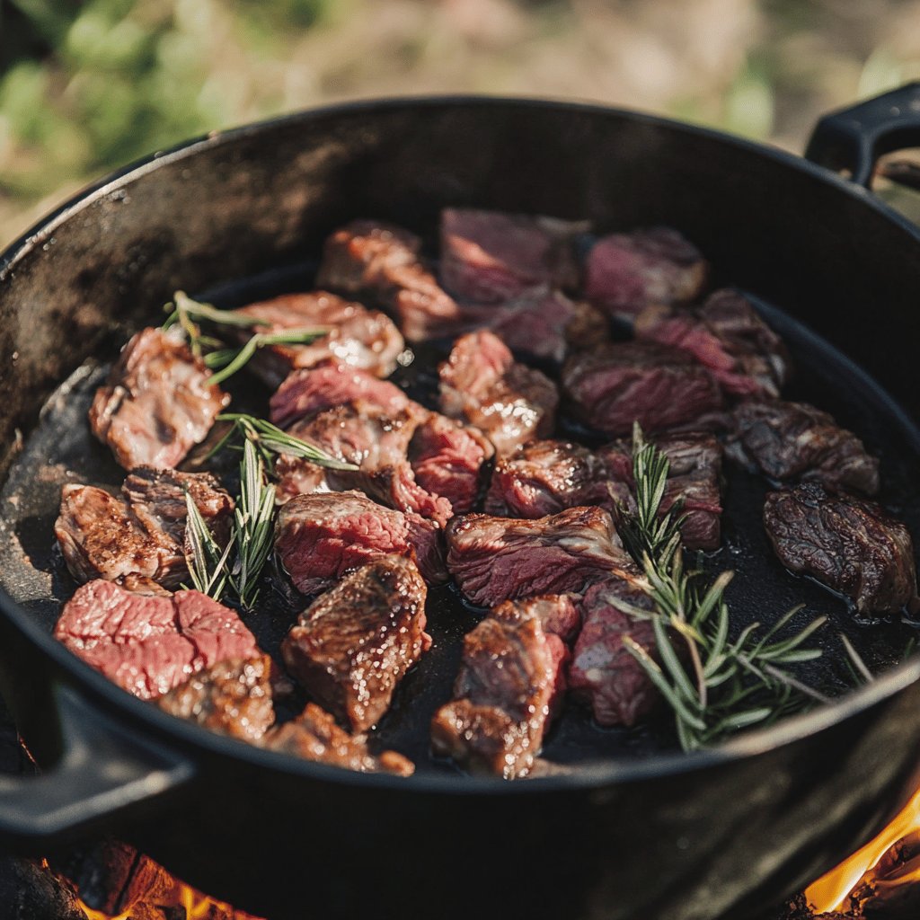 Schichtfleisch im Dutch Oven