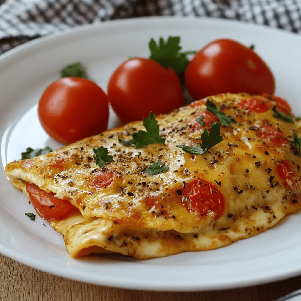 Einfaches Käse-Tomaten-Omelett