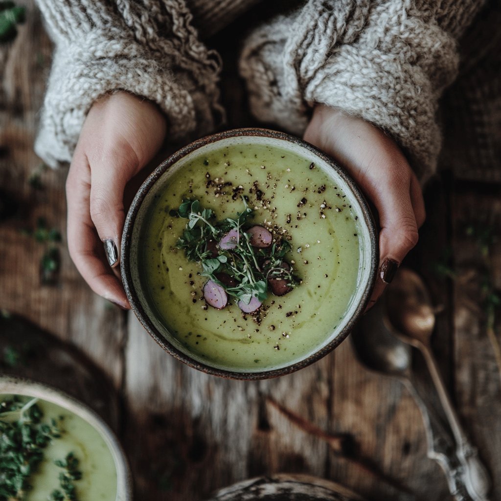 Herzhafte grüne Bohnensuppe