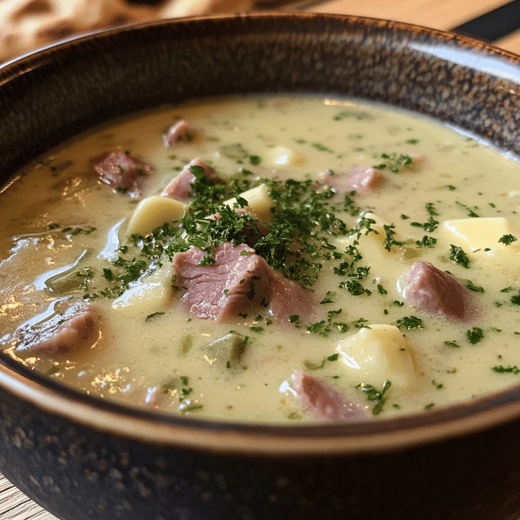 Herzhafte Käsesuppe mit Hackfleisch