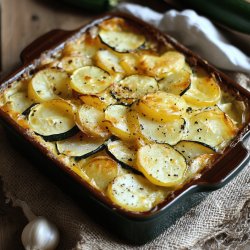 Zucchini-Kartoffelauflauf mit Knoblauch