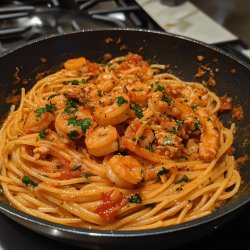 Spaghetti mit Garnelen und Knoblauch