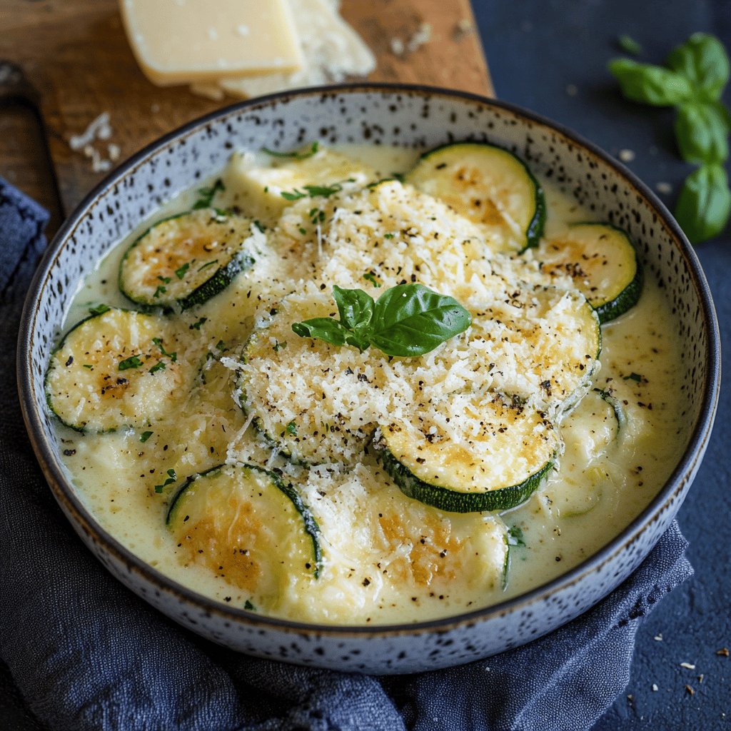 Cremige Zucchinisuppe mit Parmesan