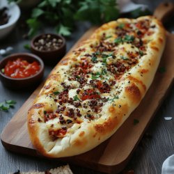 Türkische Käse-Sucuk-Pide