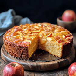 Einfacher saftiger Apfelkuchen