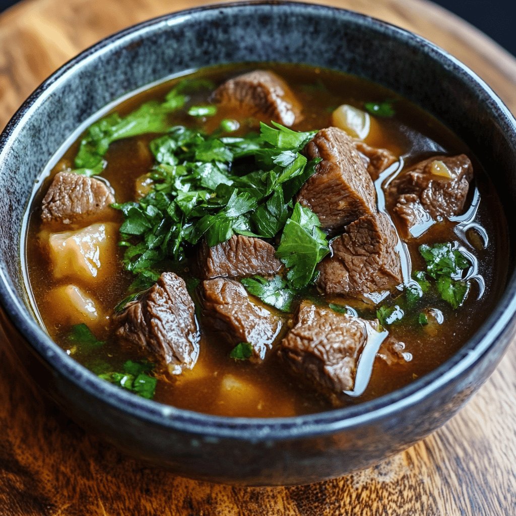 Herzhafte Rindfleischsuppe