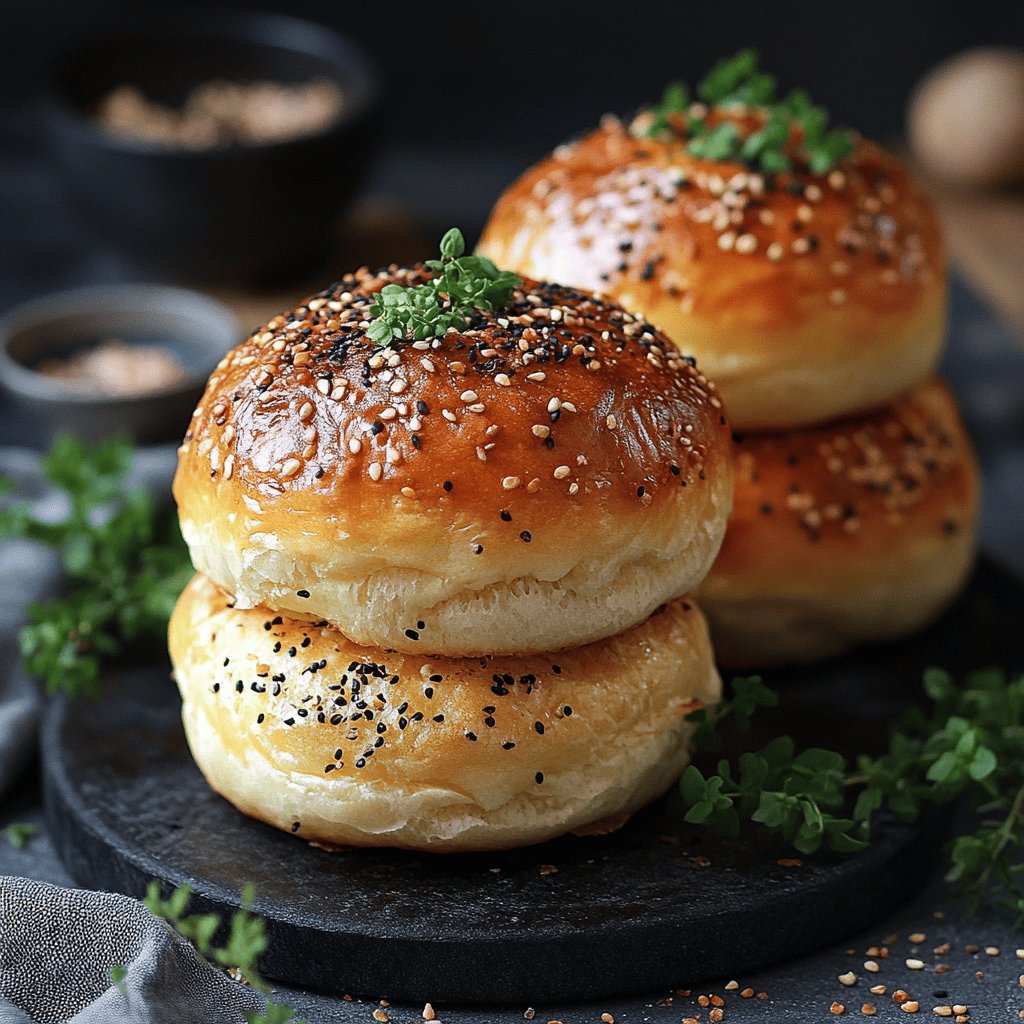 Fluffige Brioche Burger Brötchen