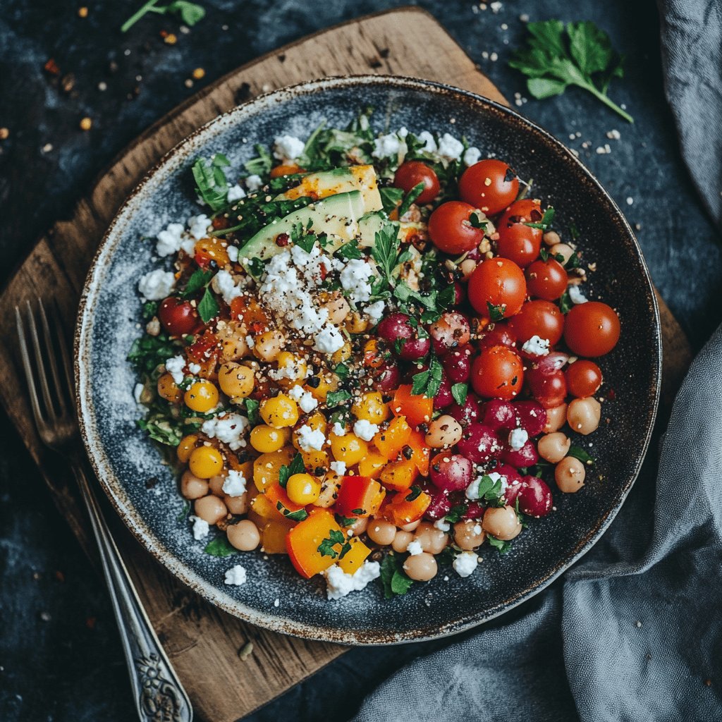 Frischer Mediterraner Kichererbsensalat