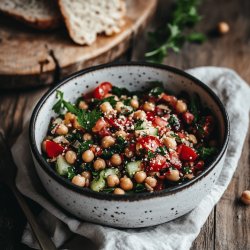 Frischer Mediterraner Kichererbsensalat