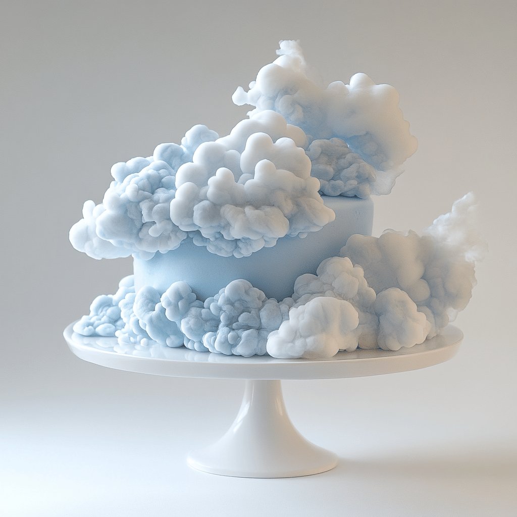 Luftiger Wolkenkuchen