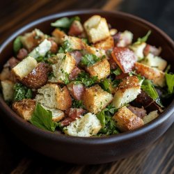 Knuspriger Brotsalat mit Gemüse